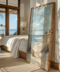 Stampa artistica Beach Landscape per camera da letto minimalista in blu