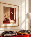 Elegante e moderna decorazione da parete rossa adatta allo styling architettonico degli interni