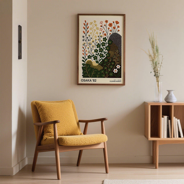 Poster botanico retrò dai toni terrosi per una moderna decorazione murale ispirata alla natura