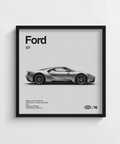 Contemporaneo Ford GT Wall Art in bianco e nero per studio