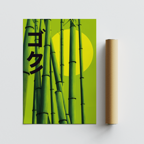 Home office Green Bamboo Print decor, green color, art print style