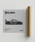 Stampa su sfondo grigio Mclaren P1 per poster da ufficio