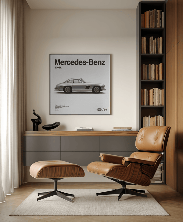 Poster artistico con Mercedes 300SL per l'ufficio domestico