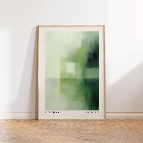 Quadro verde oliva in stile astratto ispirato a Rothko.