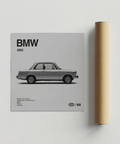 Poster BMW Car Print in bianco e nero, sala studio