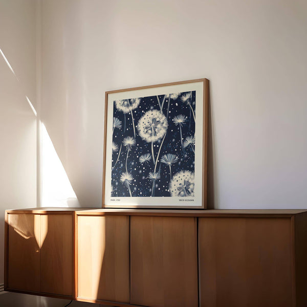 Quadro decorativo di alta qualità in blu navy e bianco stampato su carta opaca
