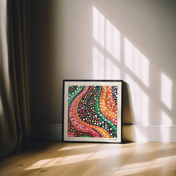 Funky and bright abstract colorful art for artistic apartment interiors