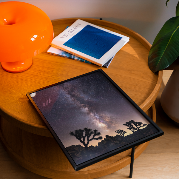 Night Desert Poster print featuring Yellow horizon for hallway wall art