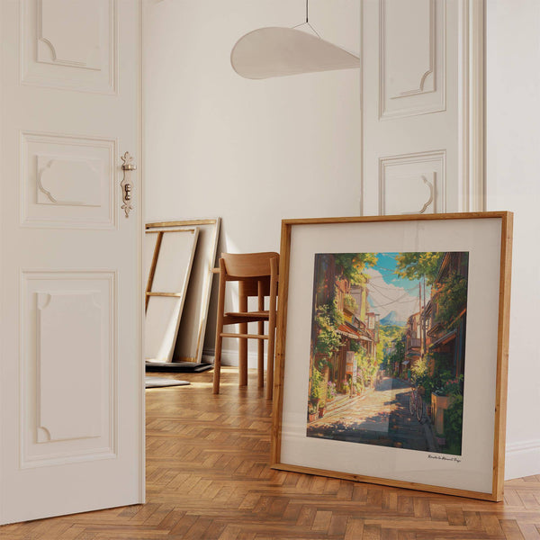 Scenic Japanese path and peak featured in prints Japanese art