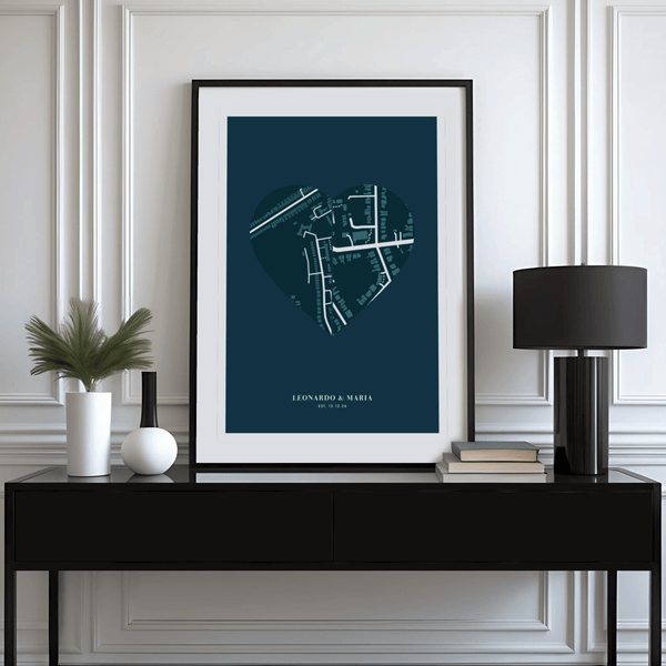 Love Map Poster featuring Green, White colors, entryway art print