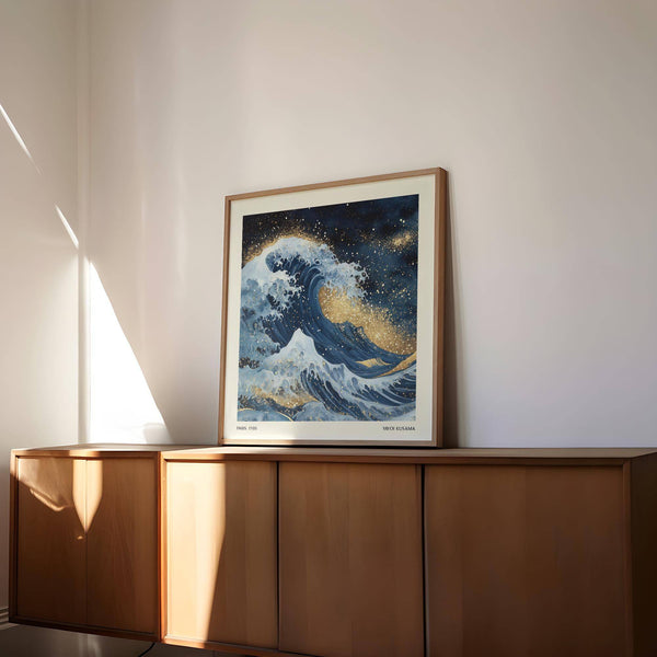 arte murale unica dell'oceano con dettagli astratti