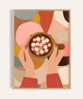 Quadro Hot Chocolate con tonalità rosa e marroni, per la cucina, stampa