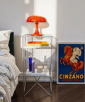 Stampa artistica classica Cinzano con colori vivaci rosso e blu per decorare le pareti dell'ufficio
