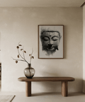 Poster Buddha Zen Home Decor con colori nero, grigio e bianco per lo yoga o l'ingresso