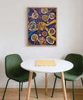 Colorful Dining Poster highlighting Multicolored dishes for kitchen poster