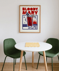 Poster colorato Bloody Mary in rosso e blu per una cucina moderna