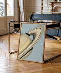Saturn Art Print showing Blue hues, suited for bedroom décor as a poster