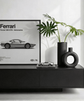 Gray Ferrari 308 GTB Print for man cave wall art