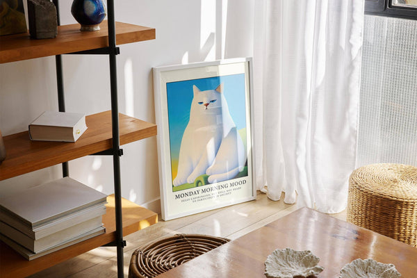 Humorous cat poster wall art with bold attitude for bedroom walls

