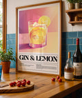 Poster con ricette di cocktail moderni per la sala da pranzo