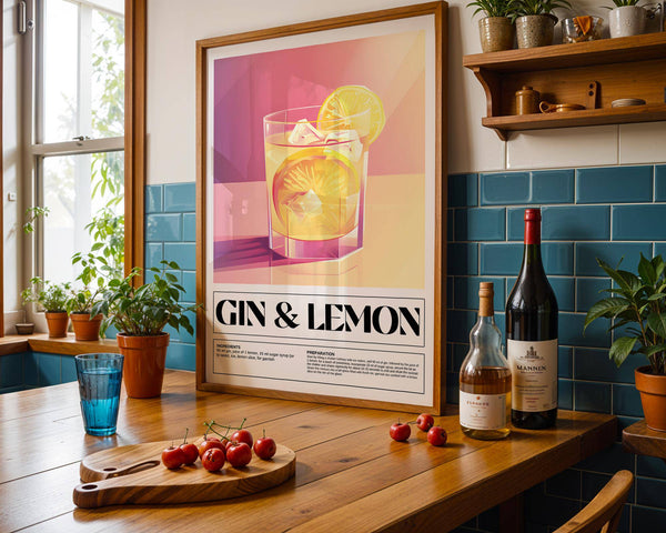 Poster con ricette di cocktail moderni per la sala da pranzo