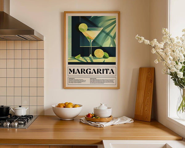 Poster con ricette di cocktail a base di tequila per decorare la sala da pranzo