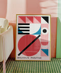 Artistic colorful geometric art inspired by Bauhaus design