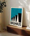 Poster Bauhaus di alta qualità blu su carta opaca