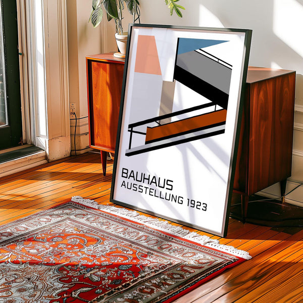 Poster della mostra Bauhaus del 1923, ideale per arredamenti in stile industriale
