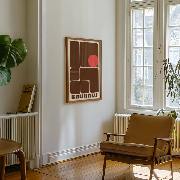 Geometric wall art for offices with mid-century design
