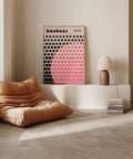 Poster stampato Bauhaus di alta qualità con motivo a cerchi rosa