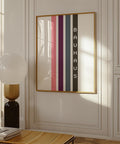 Minimalist Bauhaus print with colourful stripes