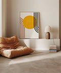 Stampa solare minimalista in stile Bauhaus con linee strutturate