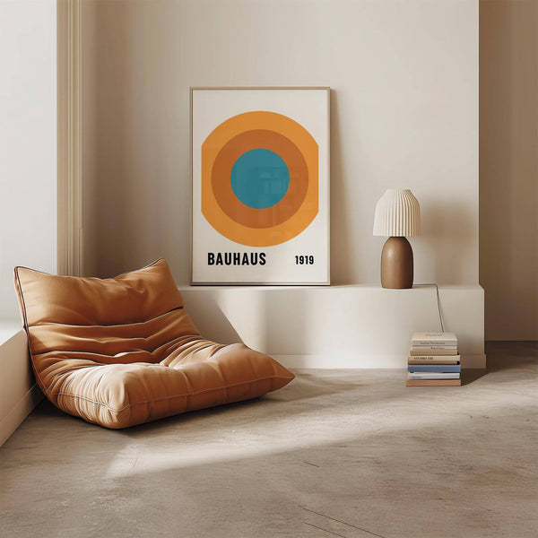 Minimalist Bauhaus Circle Poster print.