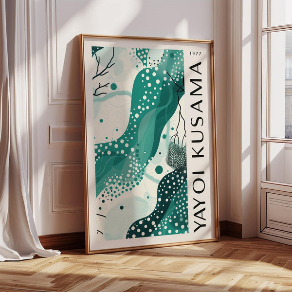 Minimalist Black White and Green Poster for home decor