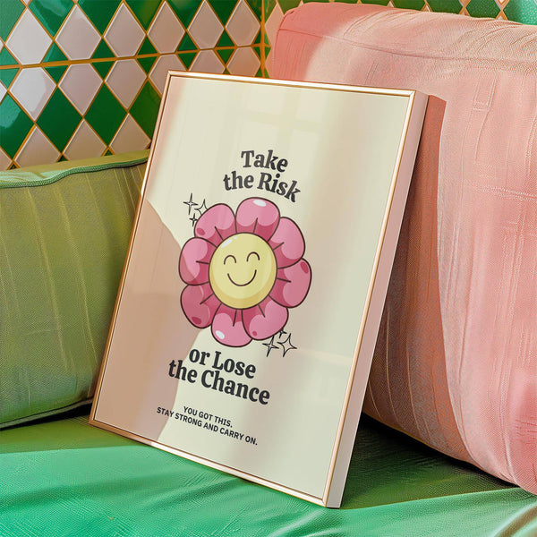 Allegro design "Take the Risk" per decorazioni murali con citazioni motivazionali