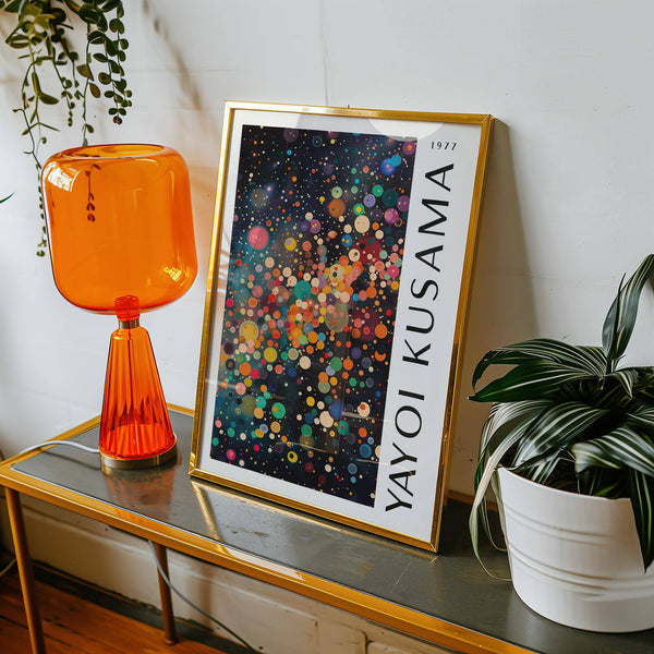 Stampa artistica di grandi dimensioni, colorata e di alta qualità, con tema a pois infiniti