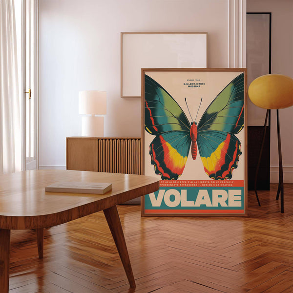 Vivace stampa artistica con grande farfalla per un arredamento elegante