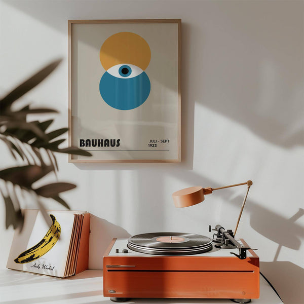 Bauhaus painting print inspired by modernist design and minimalist art