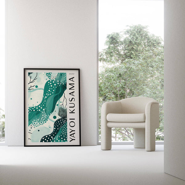 Unique Black White and Green Poster for stylish decor