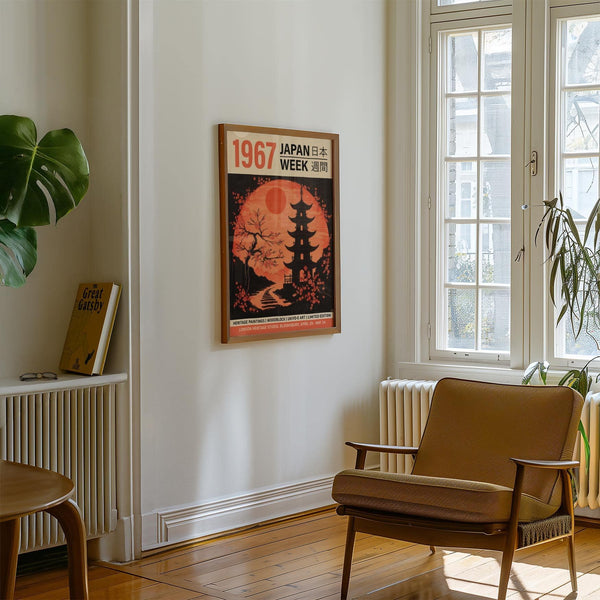 Elegante arte giapponese lunare per un arredamento sereno