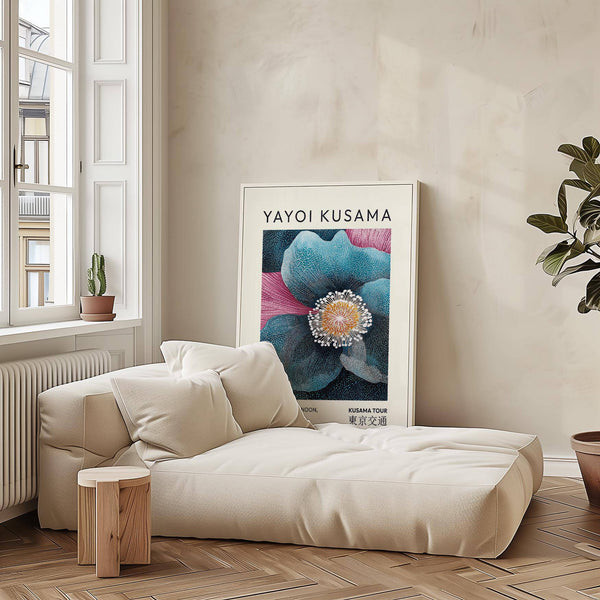 Elegante opera d'arte con fiori blu, perfetta per un arredamento di classe