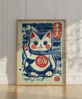 Quadro decorativo con gatto portafortuna giapponese