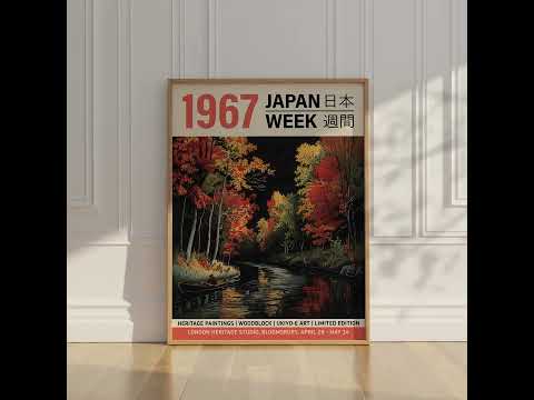 Stampa artistica Ukiyo-e "Serenità autunnale" | Arte murale giapponese | Decorazioni naturali ispirate all'autunno

