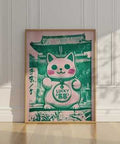 Regali di buona fortuna per il tuo migliore amico con il gatto Maneki Neko verde