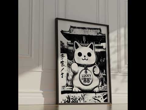 Decorazioni murali asiatiche monocromatiche per portare fortuna nella tua casa.